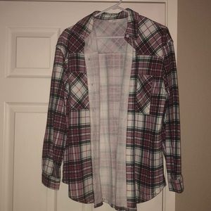 Plaid fleece lining shirt